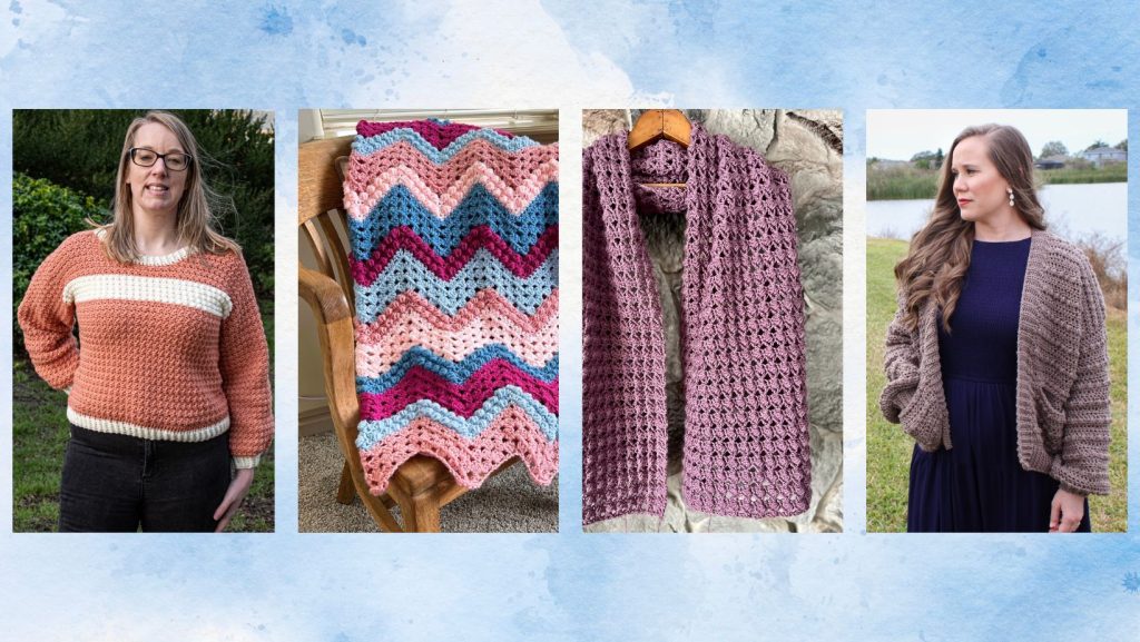 The Skipping Pebbles Crochet Blanket is part of the Cottage Chic Collection by the Crochet Capsule.