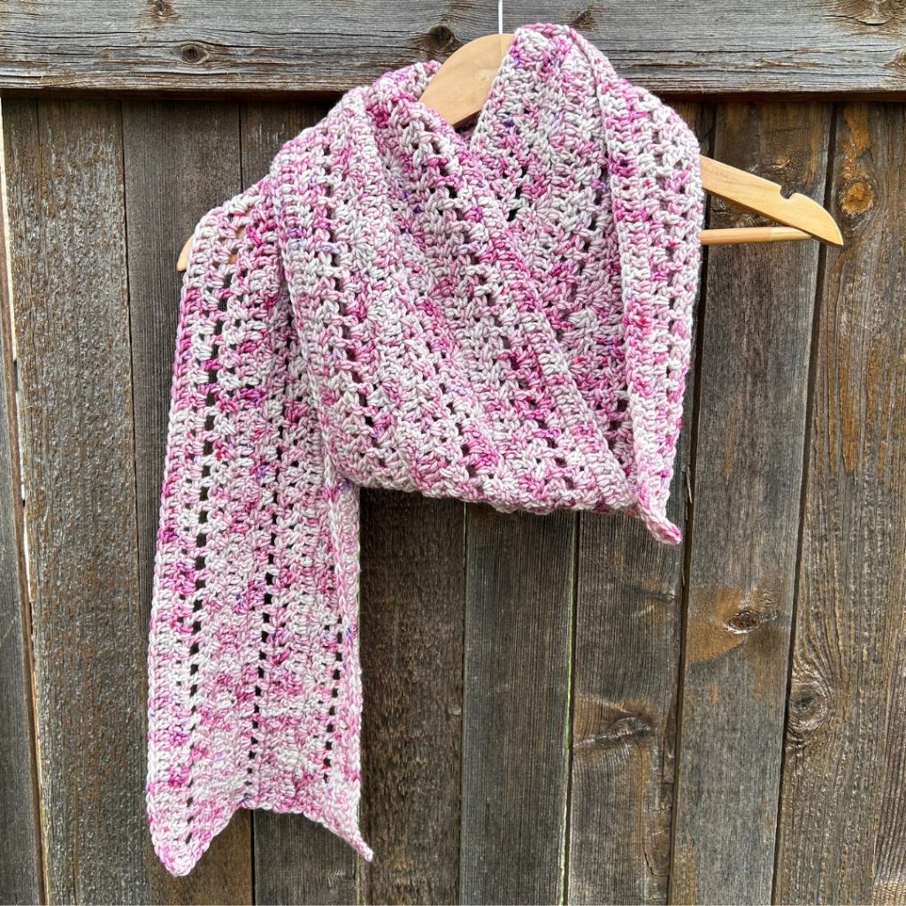 The Carmen Crochet Scarf is a lightweight crochet scarf free pattern.