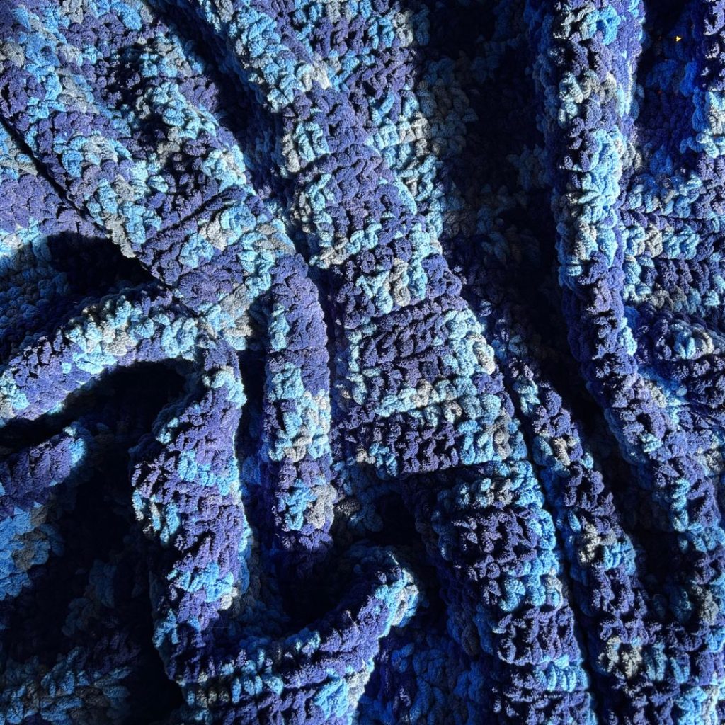 North Sea Crochet Blanket - a free beginner friendly crochet pattern designed by High Desert Yarn.